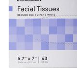 McKesson Facial Tissue White 5-7/10 X 7 Inch 40 Count (1040597_CS) 8000/CS