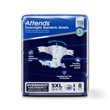 Attends® Overnight Bariatric Unisex Adult Incontinence Brief 5X-Large Disposable Heavy Absorbency (1254292_BG) 8/BG