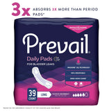 Prevail® Daily Pads Bladder Control Pad 13 Inch Length Heavy Absorbency Polymer Core One Size Fits Most (810356_CS) 156/CS