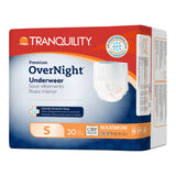 Tranquility® Premium OverNight™ Unisex Adult Absorbent Underwear Pull On with Tear Away Seams Small Disposable Heavy Absorbency (665228_CS) 80/CS