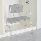 McKesson Knocked Down Bariatric Bath Transfer Bench Arm Rail 18-1/4 to 23-1/4 Inch Seat Height 500 lbs. Weight Capacity (1128903_EA) 1/EA