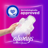 Always® Radiant with FlexFoam Feminine Pad With Wings Regular Absorbency (1231750_BX) 15/BX