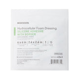 McKesson Foam Dressing 4 X 4 Inch With Border Film Backing Silicone Gel Adhesive Square Sterile (886432_BX) 10/BX