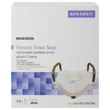 McKesson Raised Toilet Seat with Arms 5 Inch Height Standard / Elongated 300 lbs. Weight Capacity (1065229_EA) 1/EA