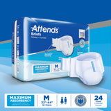 Attends® Unisex Incontinence Brief Medium Disposable Heavy Absorbency (955303_CS) 96/CS