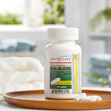 McKesson Brand Pain Relief 250 mg - 250 mg - 65 mg Strength Acetaminophen / Aspirin / Caffeine Caplet 100 per Bottle (868383_BT) 100/BT