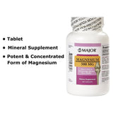 Major® Mineral Supplement Magnesium Oxide 500 mg Strength Tablet 100 per Bottle (875536_EA) 1/EA