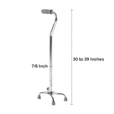McKesson Small Base Quad Cane Steel 30 to 39 Inch Height Chrome (1065219_CS) 4/CS