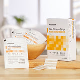 McKesson Skin Closure Strip 1/4 X 1-1/2 Inch Nonwoven Material Flexible Strip Tan (876301_CS) 200/CS