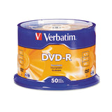 Verbatim® DVD-R Recordable Disc, 4.7 GB, 16x, Spindle, Silver, 50/Pack (VER95101) Each