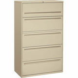 HON Brigade 700 Series Lateral File, 4 Legal/Letter-Size File Drawers, 1 File Shelf, 1 Post Shelf, Putty, 42" x 18" x 64.25" (HON795LL) Each