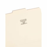 Smead 1/3 Tab Cut Letter Recycled Top Tab File Folder, 8 1/2" x 11", 3/4" Expansion, Manila, 100/Box (SMD10336) Box of 100