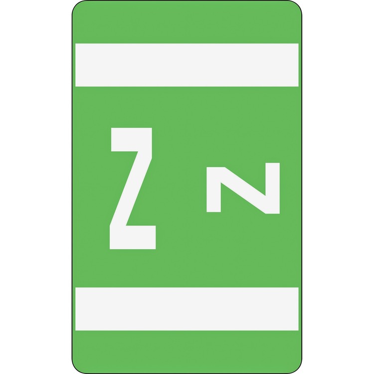Smead Color Coded Labels, Second Letter, Light Green, Letter Z, 100/Pa