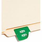 Smead Numerical End Tab File Folder Labels, 6, 1.5 x 1.5, Green, 250/Roll (SMD67426) 1 Roll