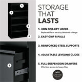 HON 800 Series Full-Pull Locking Lateral File, 5-Drawer, 42" x 18" x 64.2", Black (HON895LP) Each