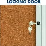 Quartet Enclosed Bulletin Board for Indoor Use, 36" x 72", Natural Cork Surface (QRT2366) Each