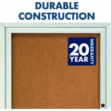 Quartet Enclosed Bulletin Board for Indoor Use, 36" x 72", Natural Cork Surface (QRT2366) Each