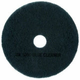 3M Blue Cleaner Pad 5300, 17" Diameter, Scrubbing, Polyester Fiber, Nylon, Blue, 5/Carton (MMM08410) Case of 5