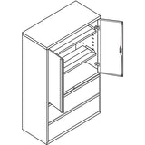 HON 800 Series Wide Lateral File with Storage Cabinet, 2-Drawer, 42"W x 18"D x 64.2"H, Black Steel (HON895LSP) Each