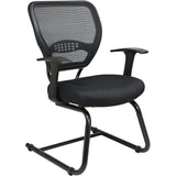 Office Star Professional Air Grid Back Visitors Chair, Black Seat Color, Sled Base, Black (OSP5505) Each