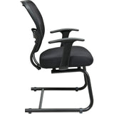 Office Star Professional Air Grid Back Visitors Chair, Black Seat Color, Sled Base, Black (OSP5505) Each