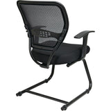 Office Star Professional Air Grid Back Visitors Chair, Black Seat Color, Sled Base, Black (OSP5505) Each
