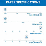 Hammermill Premium Color Copy Print Paper, 100 Bright, 28 lb Bond Weight, 8.5 x 11, Photo White, 500 Sheets/Ream, 8 Reams/Carton (HAM102467CT) Case of 4000