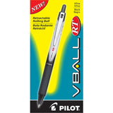 VBall VBall RT Liquid Ink Rollerball Pen, Retractable, Extra-Fine 0.5 mm, Black Ink, Black/White Barrel (PIL26106EA) Each