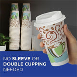 Dixie PerfecTouch Paper Hot Cups, 12 oz, Coffee Haze Design, 25/Sleeve, 20 Sleeves/Carton (DXE5342DXPK) Pack of 25