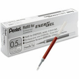 Pentel Refill for Pentel EnerGel Retractable Liquid Gel Pens, Fine Needle Tip, Red Ink (PENLRN5B) 1 Dozen