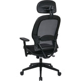 Office Star Professional Air Grid Chair with Adjustable Headrest, Mesh Seat Material, 5-star Base, Black (OSP55403) Each