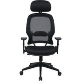 Office Star Professional Air Grid Chair with Adjustable Headrest, Mesh Seat Material, 5-star Base, Black (OSP55403) Each