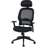 Office Star Professional Air Grid Chair with Adjustable Headrest, Mesh Seat Material, 5-star Base, Black (OSP55403) Each