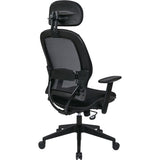 Office Star Professional Air Grid Chair with Adjustable Headrest, Mesh Seat Material, 5-star Base, Black (OSP55403) Each