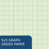 Roaring Spring 5x5 Grid Engineering Pad, 100 Sheets, 200 Pages, Green Paper (ROA95582) Each