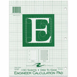 Roaring Spring 5x5 Grid Engineering Pad, 100 Sheets, 200 Pages, Green Paper (ROA95582) Each