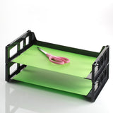 Officemate Side Load Letter Tray, 2.75" x 13.18" x 9", Desktop, Stackable, Durable, Black, Plastic, 2/Pack (OIC21022) Pack of 2