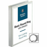 Business Source Round-ring View Binder, 1", Letter, 8 1/2" x 11", 225 Sheet Capacity, White (BSN09953) Each