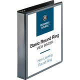 Business Source Round-ring View Binder, 1 1/2", Letter, 8 1/2" x 11", 350 Sheet Capacity, Black (BSN09954) Each