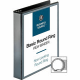 Business Source Round-ring View Binder, 1 1/2", Letter, 8 1/2" x 11", 350 Sheet Capacity, Black (BSN09954) Each