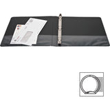 Business Source Round-ring View Binder, 1 1/2", Letter, 8 1/2" x 11", 350 Sheet Capacity, Black (BSN09954) Each