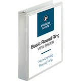 Business Source Round-ring View Binder, 1 1/2", Letter, 8 1/2" x 11", 350 Sheet Capacity, White (BSN09955) Each