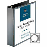 Business Source Round-ring View Binder, 2", Letter, 8 1/2" x 11", 475 Sheet Capacity, Black (BSN09956) Each