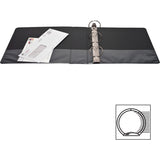 Business Source Round-ring View Binder, 2", Letter, 8 1/2" x 11", 475 Sheet Capacity, Black (BSN09956) Each