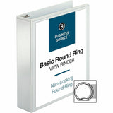 Business Source Round-ring View Binder, 2", Letter, 8 1/2" x 11", 475 Sheet Capacity, White (BSN09957) Each