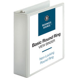 Business Source Round-ring View Binder, 3", Letter, 8 1/2" x 11", 625 Sheet Capacity, White (BSN09959) Each