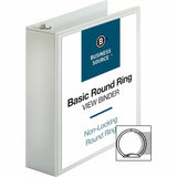 Business Source Round-ring View Binder, 3", Letter, 8 1/2" x 11", 625 Sheet Capacity, White (BSN09959) Each