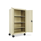 Alera® Assembled Mobile Storage Cabinet, with Adjustable Shelves 36w x 24d x 66h, Putty (ALECM6624PY) Each
