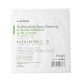 McKesson Foam Dressing 6 X 6 Inch With Border Film Backing Silicone Gel Adhesive Square Sterile (886433_BX) 10/BX