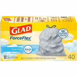 Glad ForceFlex Tall Kitchen Drawstring Trash Bags, 13 gal Capacity, 1.05 mil, 40/Box (CLO78361BX) 1 Box